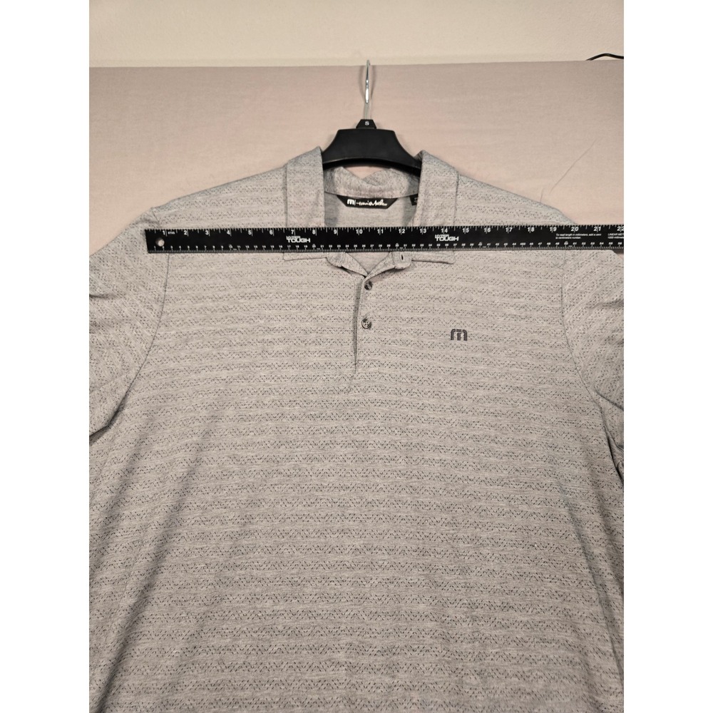 Travis Mathew Mens XXL Grey Geometric Print Short Sleeve‎ Golf Polo Shirt - Picture 8 of 12